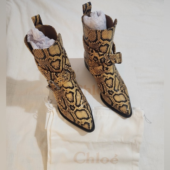 Rylee Python-Embossed Belted Booties EU 38.5 - Picture 3 of 5